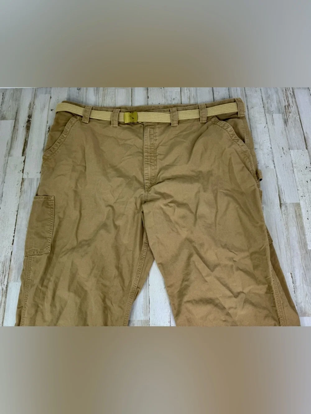 Carhartt Men's Tan Carpenter Cargo Tan Pants Size 48x31 Loose Fit